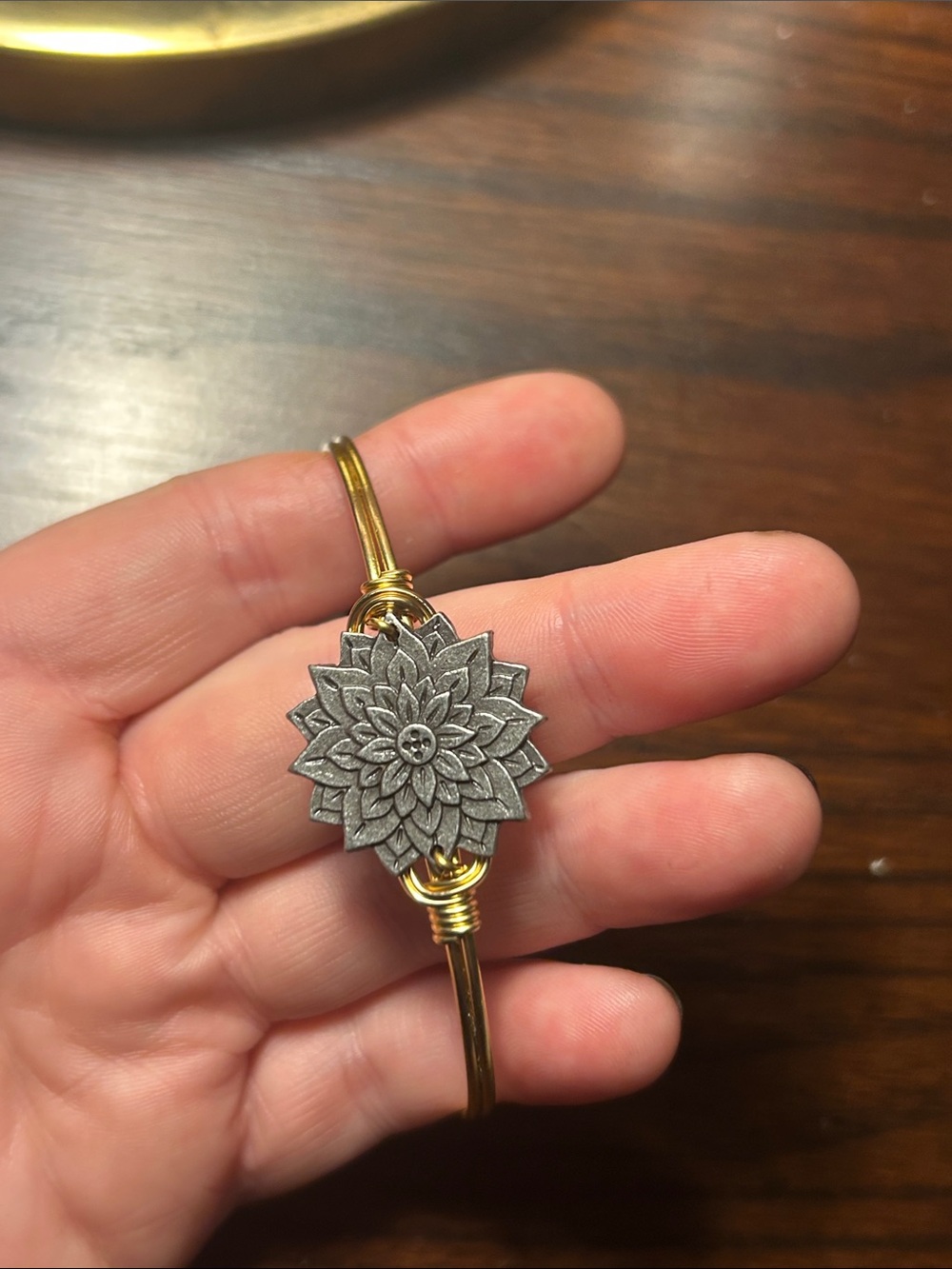 Luca + Danni Gold and Silver Floral Medallion Bangle